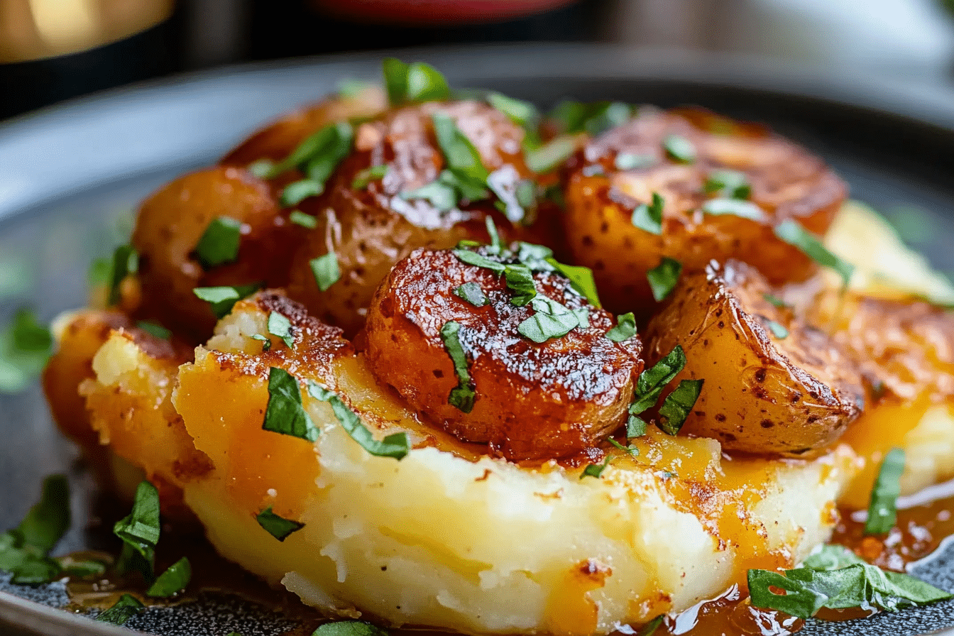 Sweet Heat Smashed Potatoes