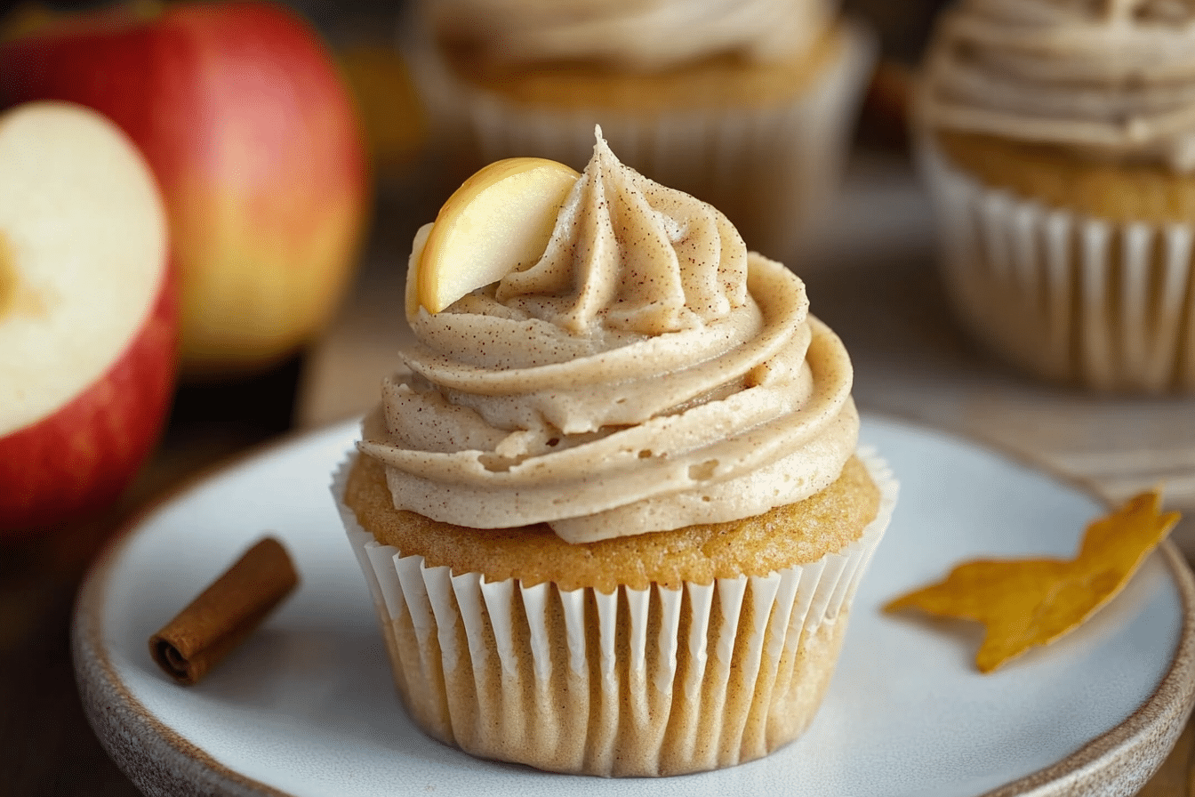 Apple Cider Cupcakes with Brown Sugar Cinnamon Buttercream