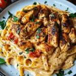 Cajun Chicken pasta in Creamy Parmesan Garlic Sauce