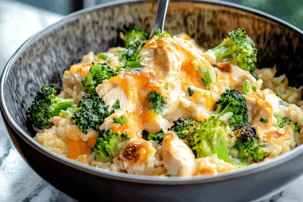 Creamy Chicken Broccoli Rice Casserole
