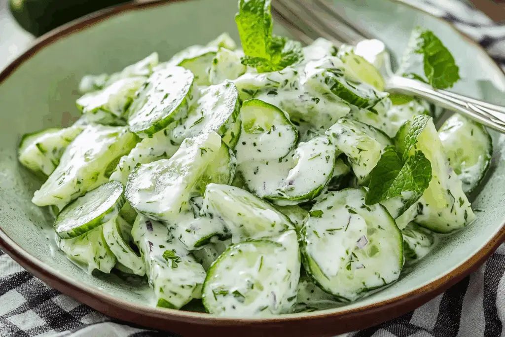 Creamy Cucumber Salad Cool Tangy & Totally Craveable