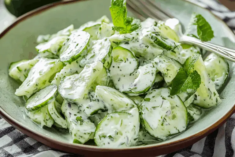 Creamy Cucumber Salad Cool Tangy & Totally Craveable