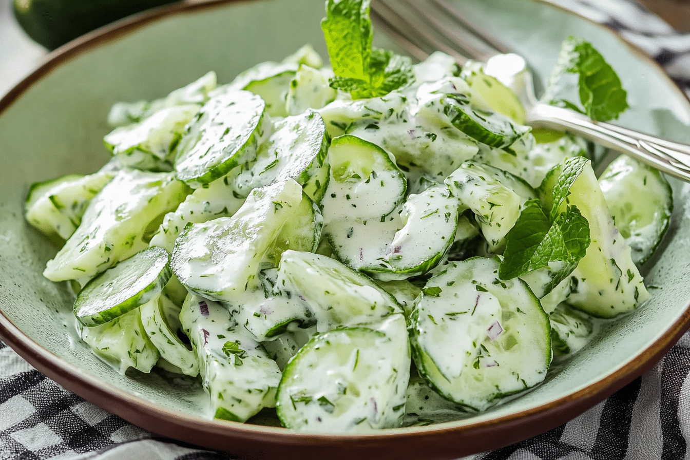 Creamy Cucumber Salad Cool Tangy & Totally Craveable
