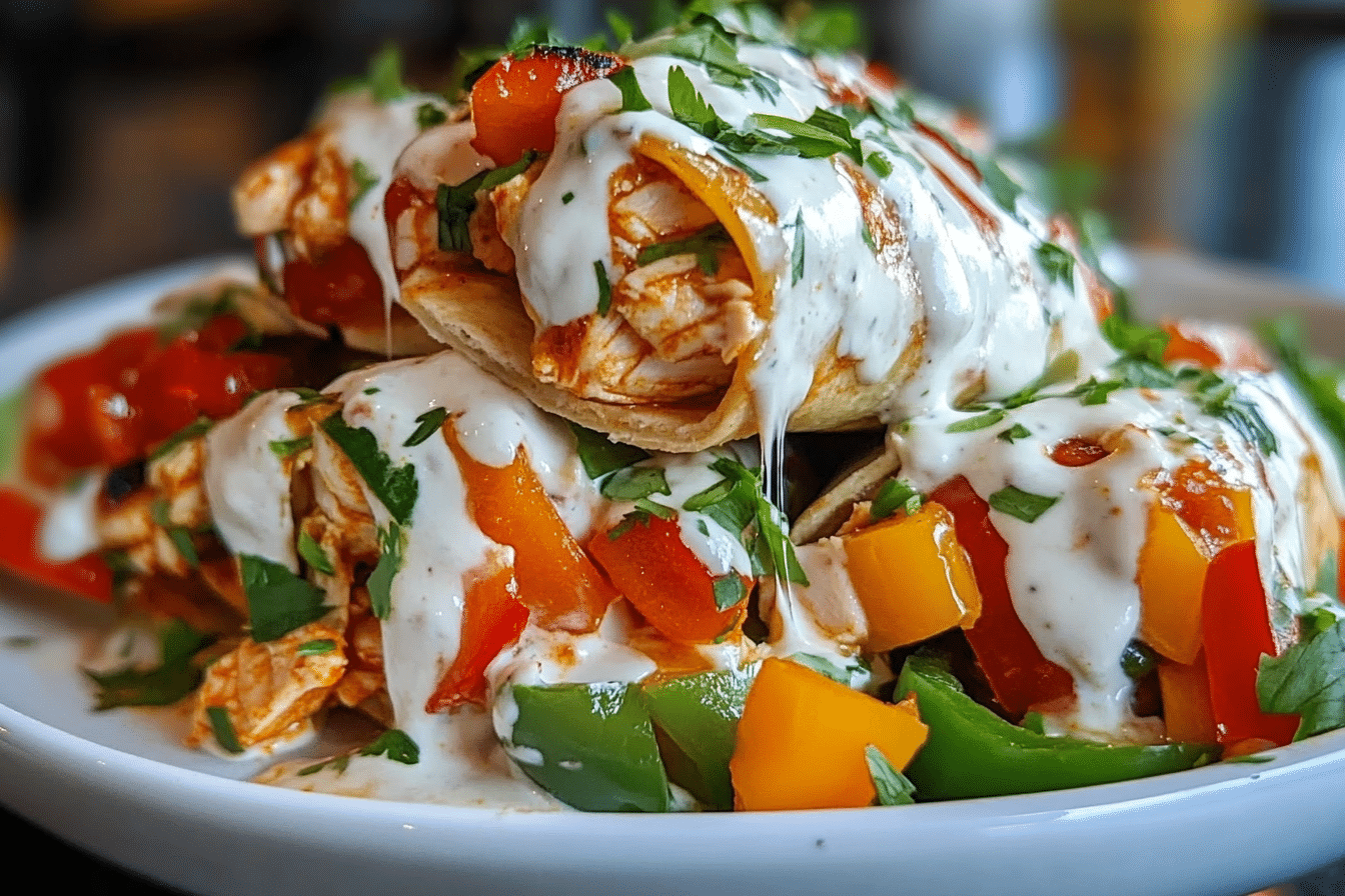 Crispy Chicken Bell Pepper Ranch Burritos