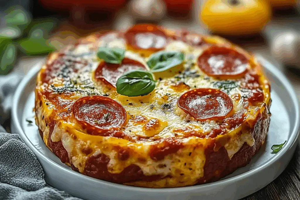 Easy Low Carb Crustless Pizza Bowl