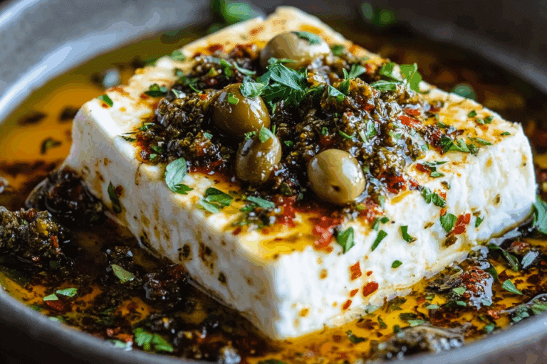 Moroccan Baked Feta with Olive Tapenade