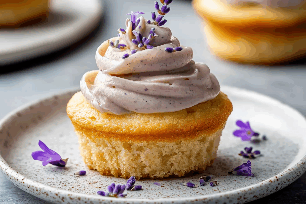 Lavender Cupcakes with Honey Buttercream