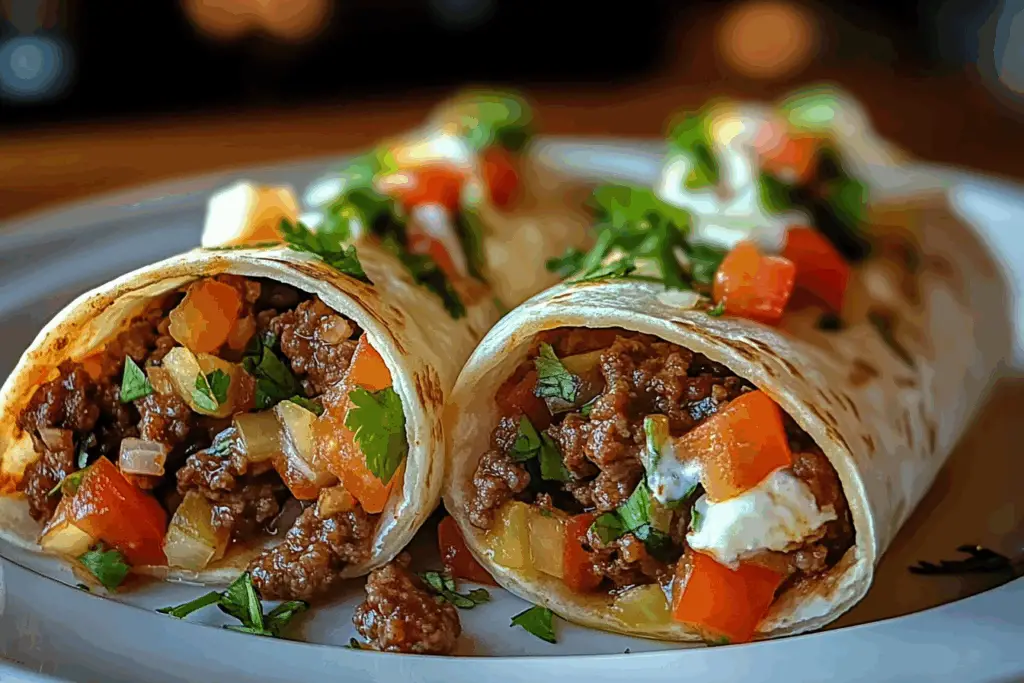 Ground Beef Tortilla Wraps