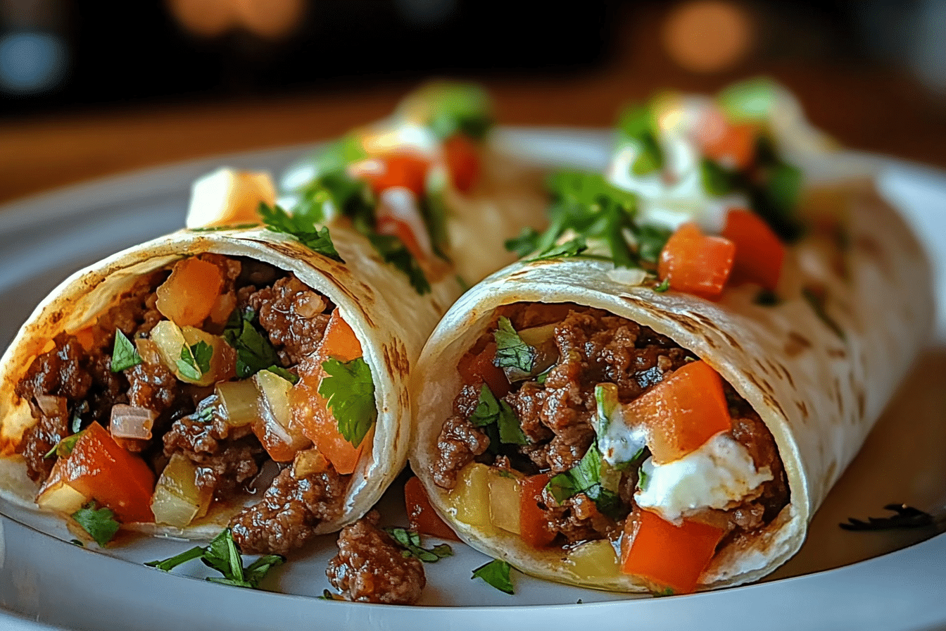 Ground Beef Tortilla Wraps