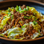 Healthy Chinese Ground Beef & Cabbage Stir Fry