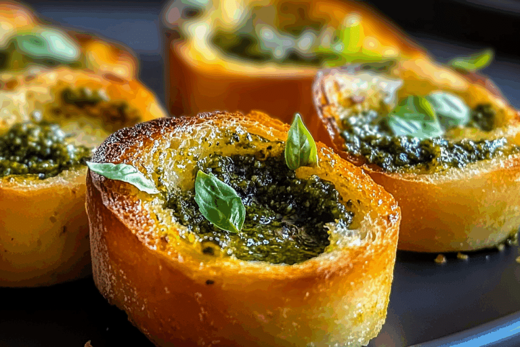 Basil Pesto Bread Rounds