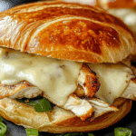 Croissant Chicken Philly Cheese Sandwiches