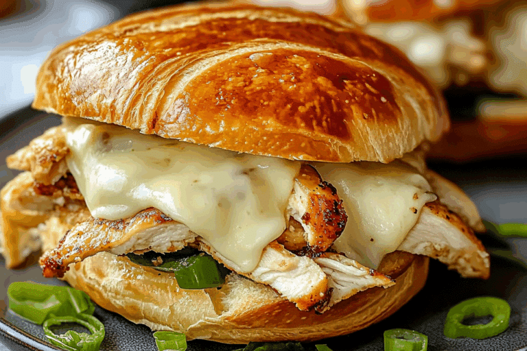 Croissant Chicken Philly Cheese Sandwiches