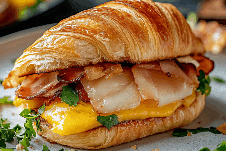Maple Mustard Croissant Breakfast Sandwich