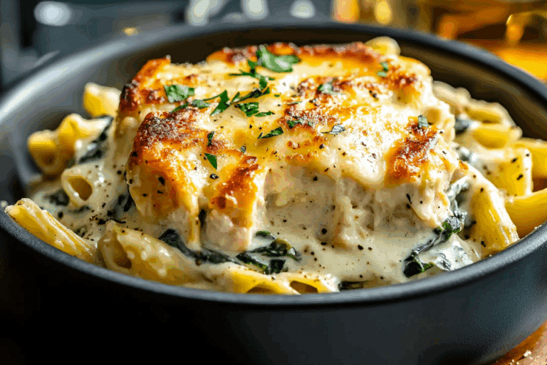 Spinach & Artichoke Dip Pasta with Chicken
