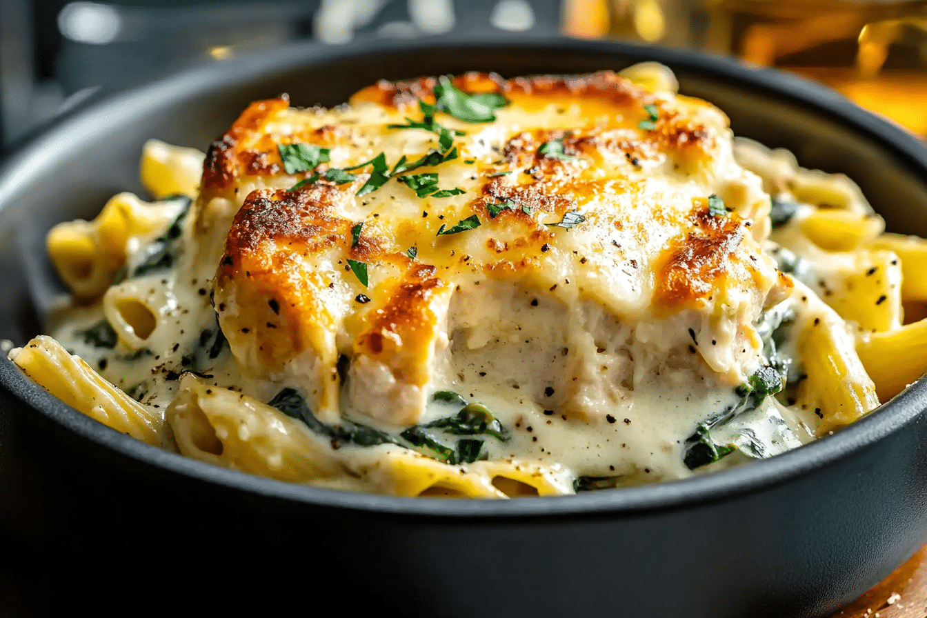 Spinach & Artichoke Dip Pasta with Chicken