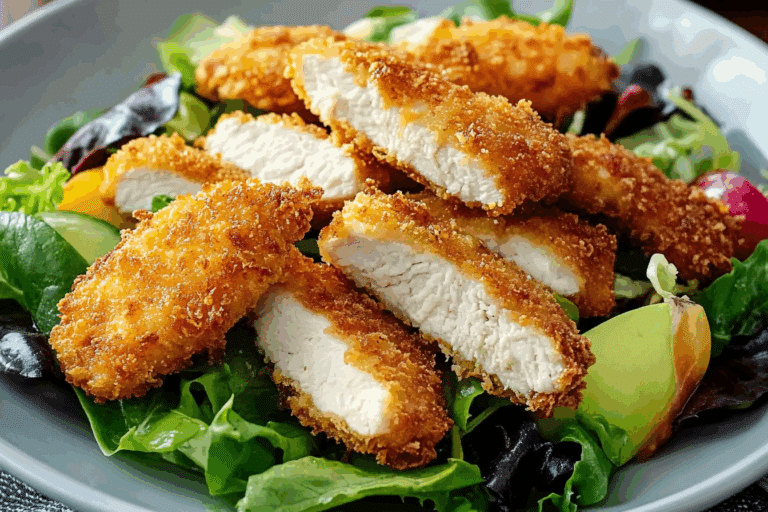 Crispy Chicken Cutlet Salad