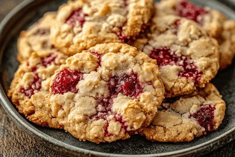 Buttery Raspberry Crumble Cookies