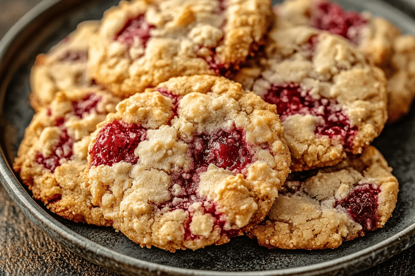 Buttery Raspberry Crumble Cookies