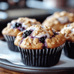 Blackberry Cinnamon Swirl Oatmeal Muffins