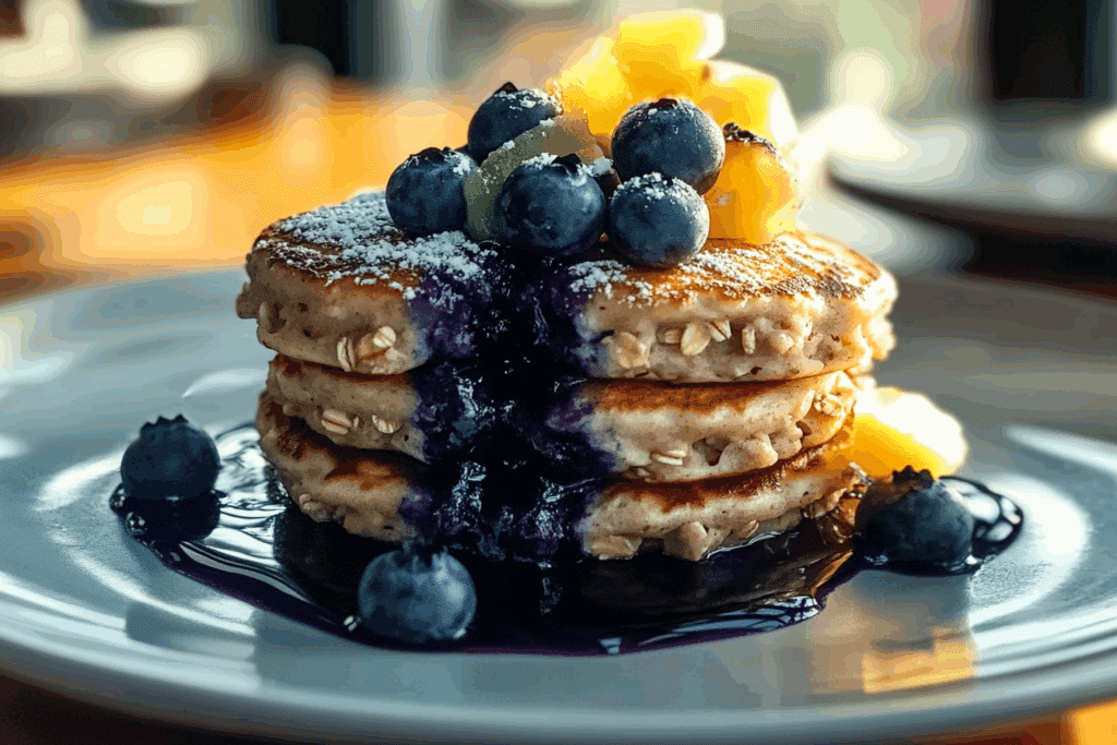 Blueberry Oatmeal Pancakes