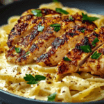 Savory Cajun Chicken with Creamy Parmesan Pasta Linguine