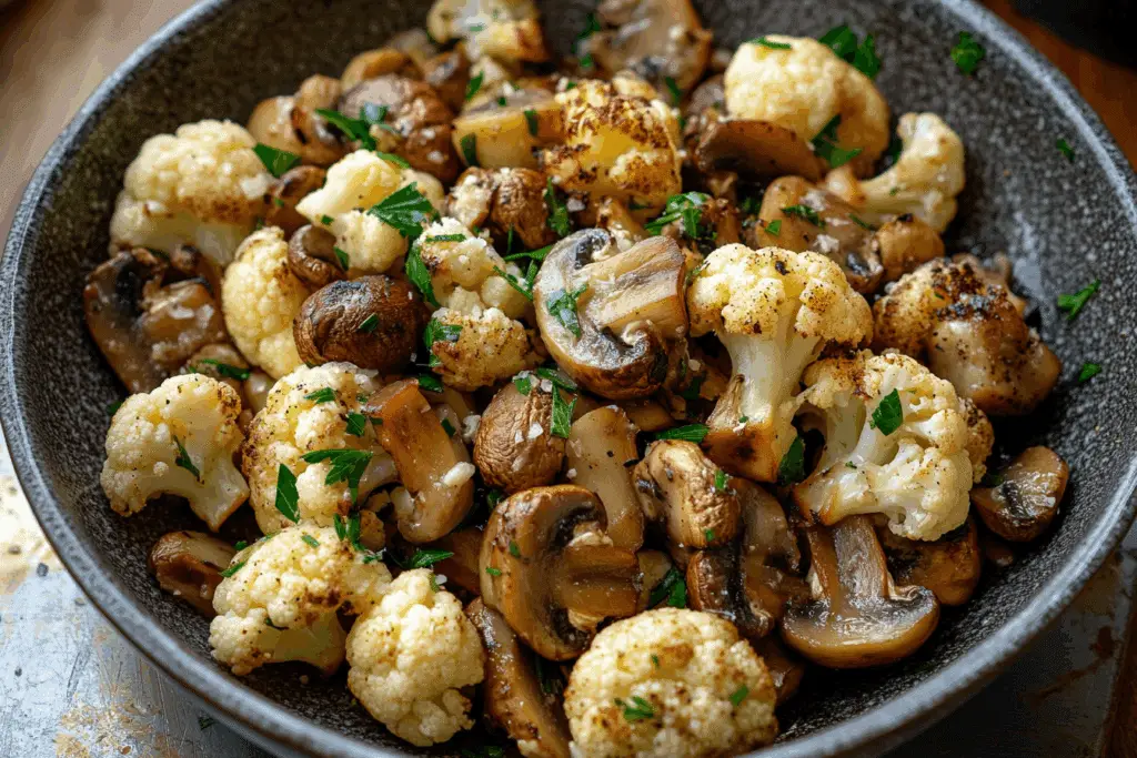 Garlic Cauliflower & Mushrooms