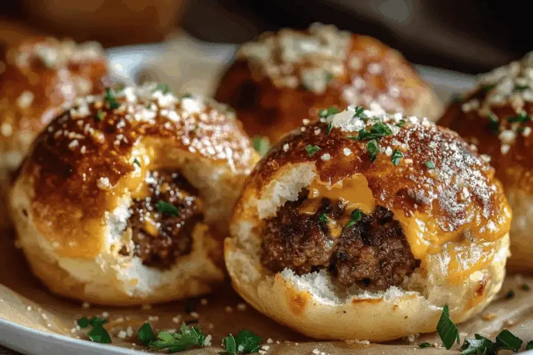 Garlic Parmesan Cheeseburger Bombs