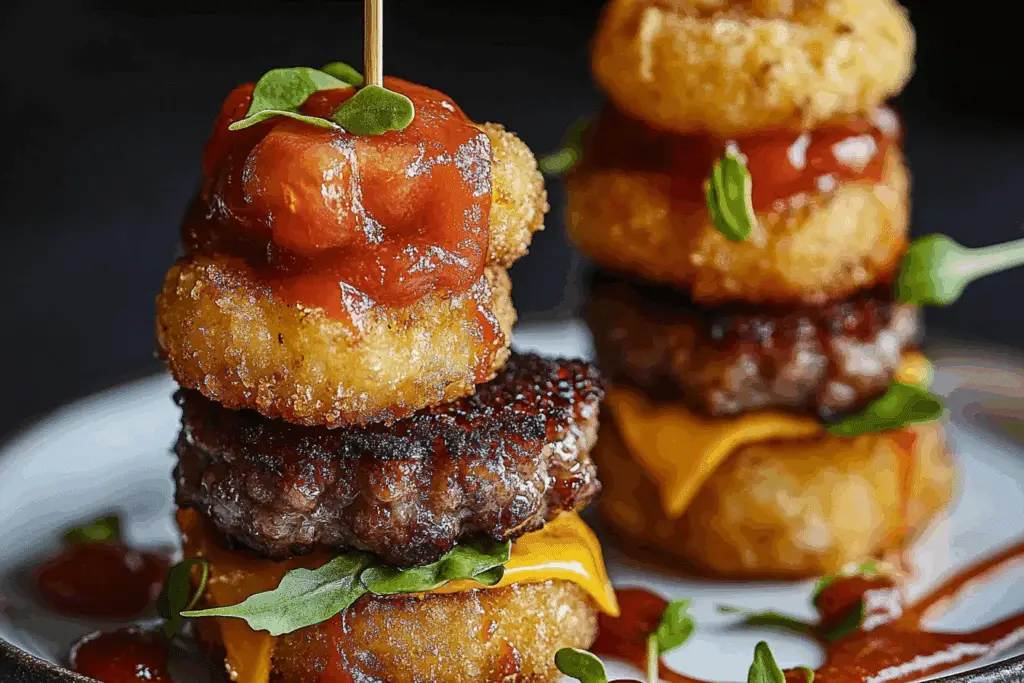 Mini Tater Tot Cheeseburgers