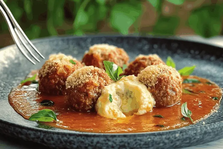 Mozzarella Stuffed Meatballs
