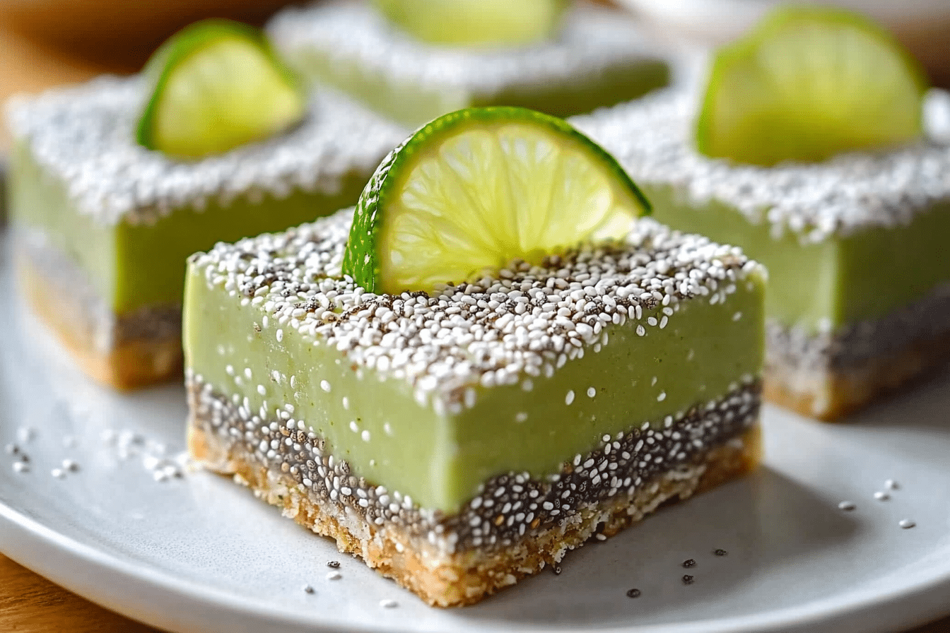 No-Bake Chia Pudding Bars with Zesty Coconut Lime Flavor