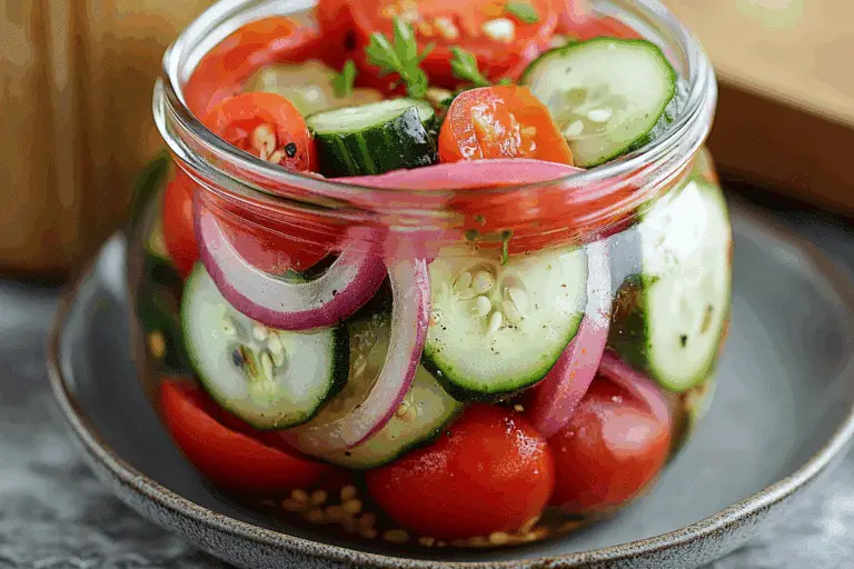 Pickled Cherry Tomatoes Red Onions & Cucumbers
