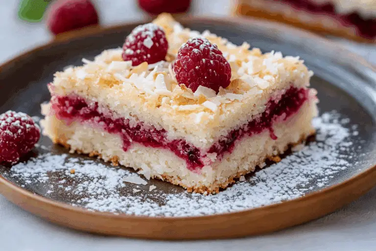 Raspberry Jam Coconut Slice Tea Time Favourite