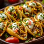 Saucy Taco Stuffed Shells Cheesy