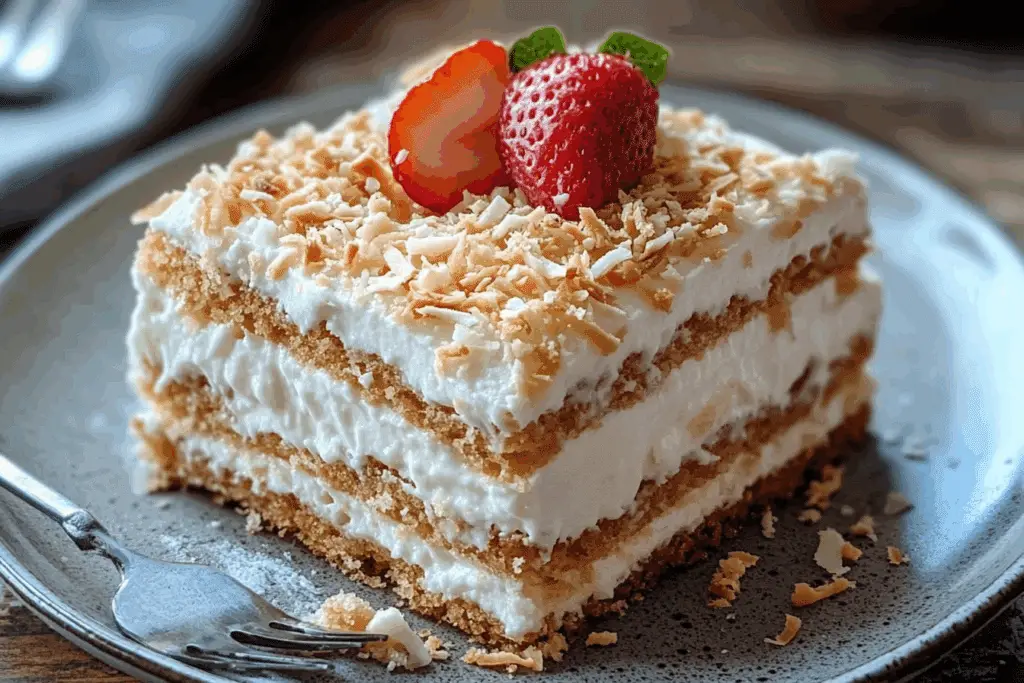 Tennis Biscuit Coconut Icebox Cake