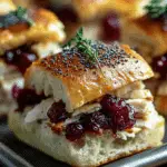 Baked Cranberry Turkey Sliders with Havarti & Poppy Seed Topping