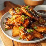 Brown Sugar Pineapple Wings Chicken recipe served hot