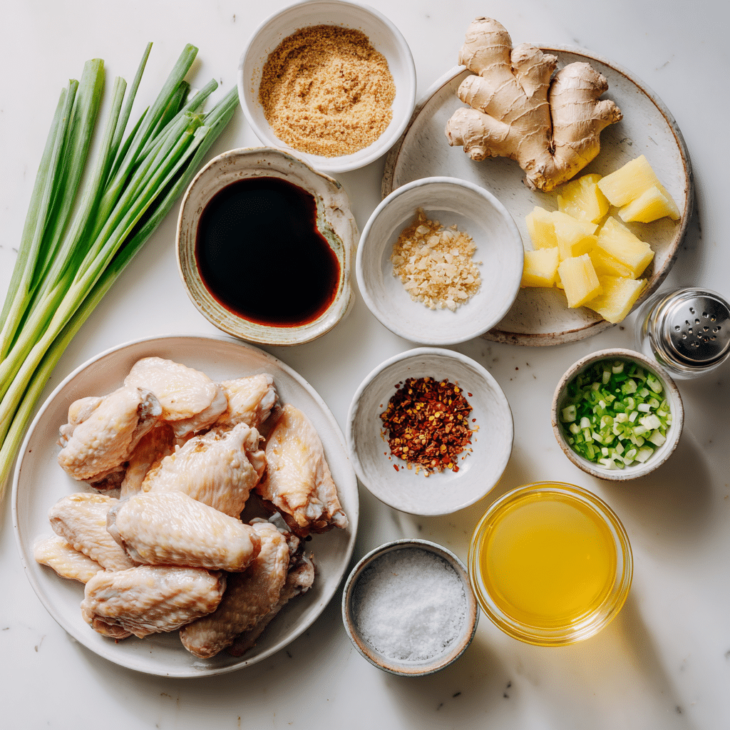All the fresh ingredients you need to make this delicious wing recipe