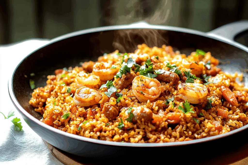Cajun Shrimp Sausage Dirty Rice