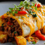 Cheesy Potato Burritos with Beef