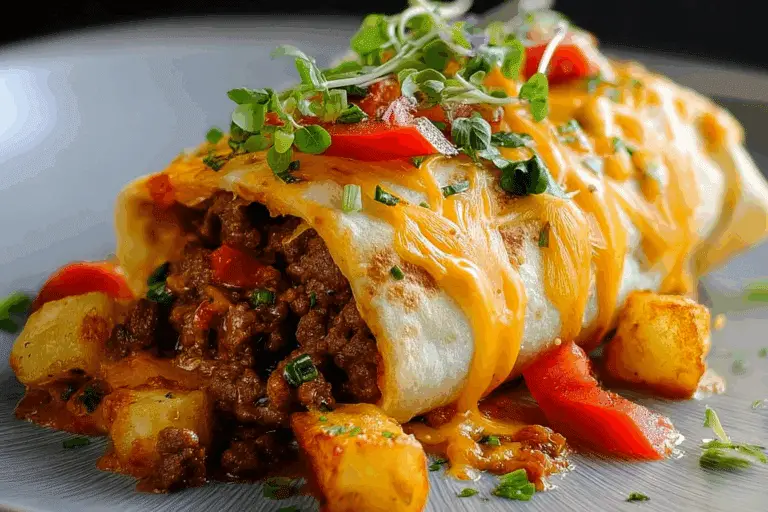 Cheesy Potato Burritos with Beef