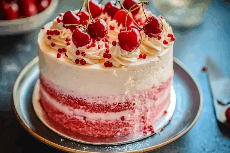 Cherry Cake with Cherry Cream Cheese Frosting