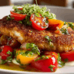 Chicken Cutlets with Summery Tomato & Nectarine Salad