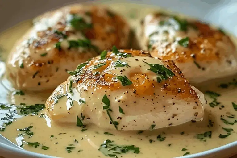 Chicken in Boursin Sauce with Garlic & Fine Herbs