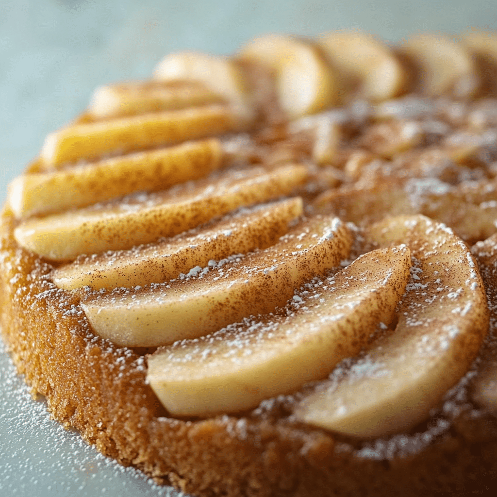 folding fresh apple slices into cinnamon cake batter