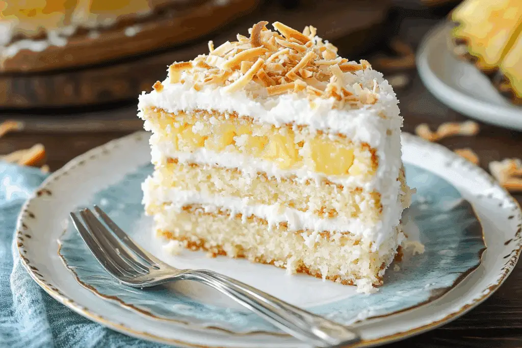 Classic Coconut Cake with Pineapple Filling