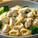 Creamy Garlic Parmesan Tortellini with Tender Chicken & Broccoli
