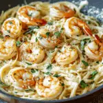 Creamy Parmesan Garlic Shrimp Pasta