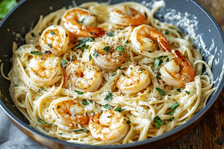 Creamy Parmesan Garlic Shrimp Pasta