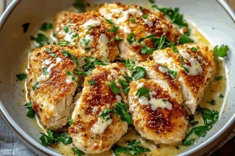 Crispy Baked Caesar Chicken with Tangy Parmesan Glaze